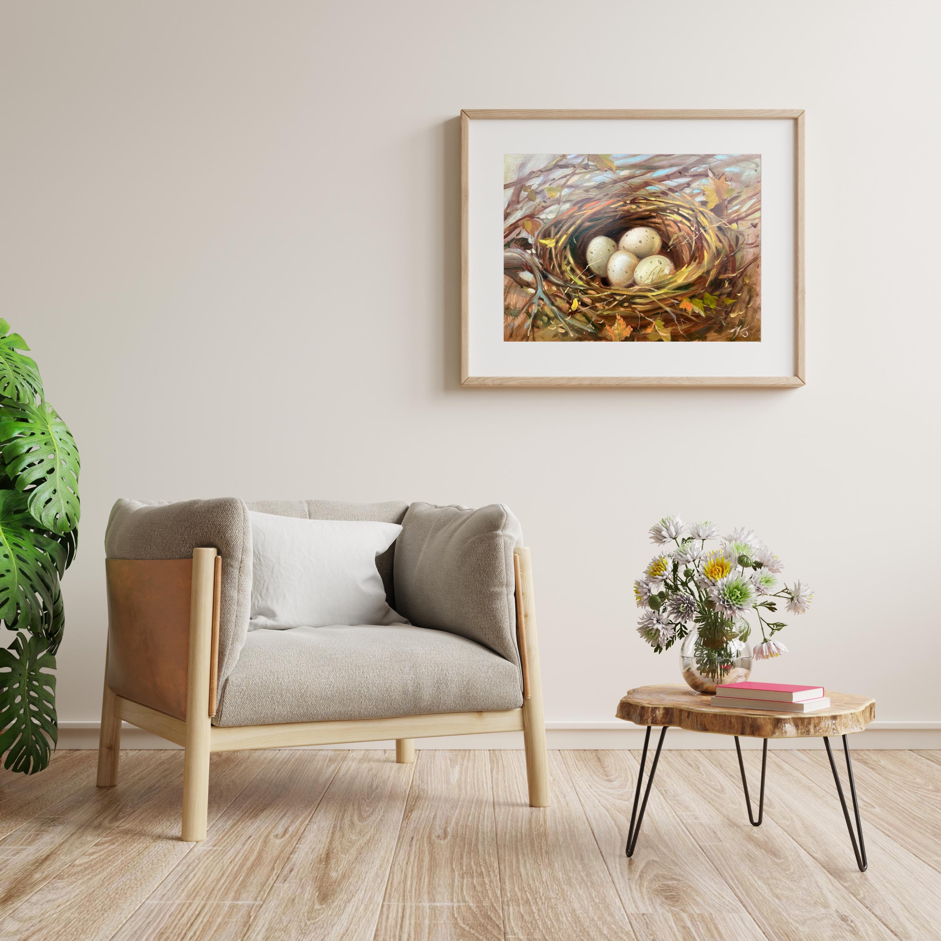 【P0号】【油彩】nest 原画 油絵 oilpainting ORIGINAL PAINTING, Vintage Realism, Oil Painting, Impressionism
