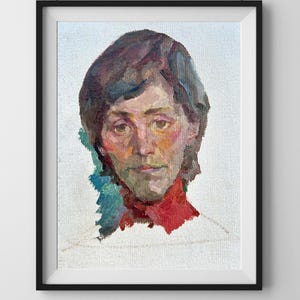 PINTURA VINTAGE, pintura al óleo, realismo vintage, realismo socialista, retrato, retrato de un hombre, artista A. Shavyrin