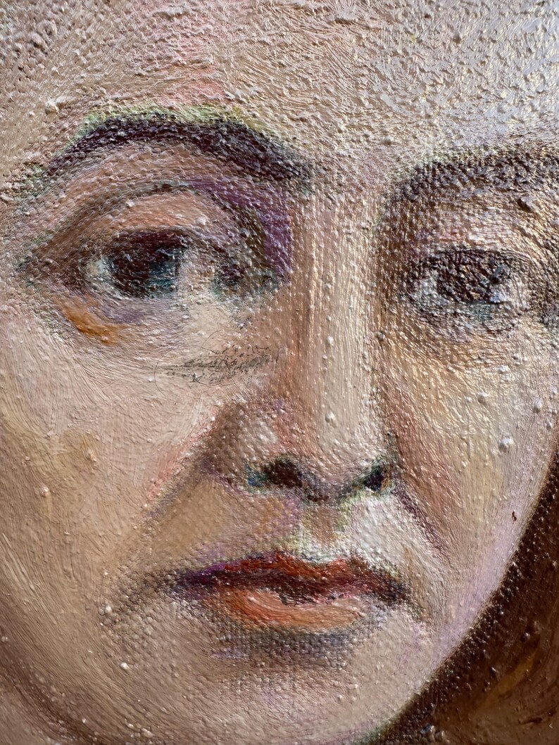 VINTAGE PAINTING, Oil Painting, Vintage Realism, Socialist Realism, Portrait, Female Portrait