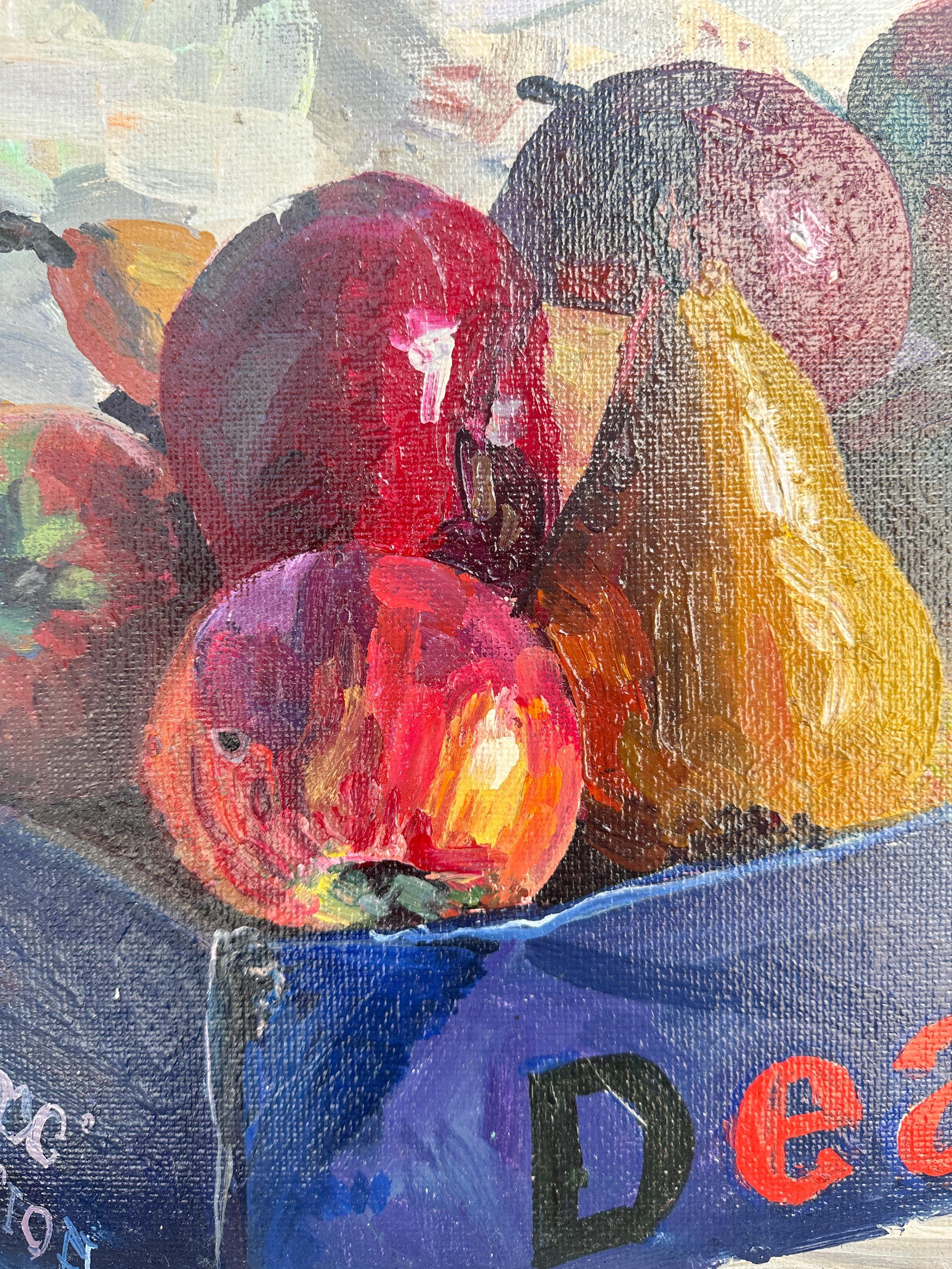 オリジナル絵画、油絵、社会主義リアリズム、印象派、静物画、夏の果物