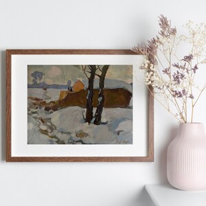 PINTURA ORIGINAL VINTAGE, pintura a óleo, realismo socialista, realismo vintage, impressionismo, paisagem, dia de inverno, artista M. Andriychuk