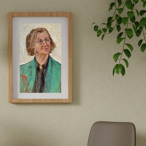 VINTAGE PAINTING, oil painting, vintage realism, socialist realism, portrait, female portrait, Portrait of a woman, artist D. Gribok