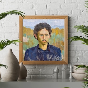 PINTURA VINTAGE, pintura al óleo, realismo vintage, realismo socialista, retrato, Retrato de un hombre, artista N. Chernikov