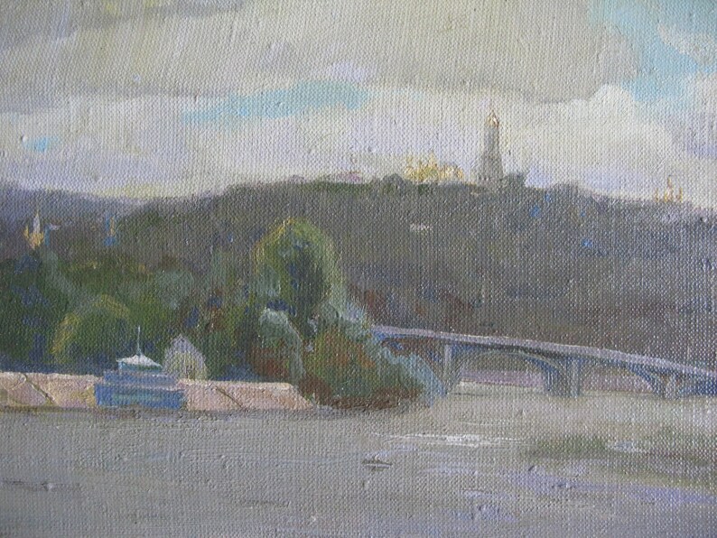 Ukrainian artist V 2010 oil on canvas Beach Samchuk ORIGINAL PAINTING vintage painting contemporary painting landscape genre
