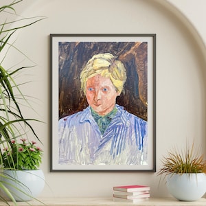 PINTURA VINTAGE, pintura al óleo, realismo vintage, realismo socialista, retrato, Retrato de un hombre, artista N. Chernikov