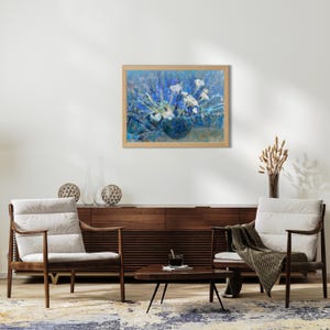 PINTURA ORIGINAL VINTAGE, pintura al óleo, realismo socialista, impresionismo, naturaleza muerta, ramo de flores, artista G. Bonya
