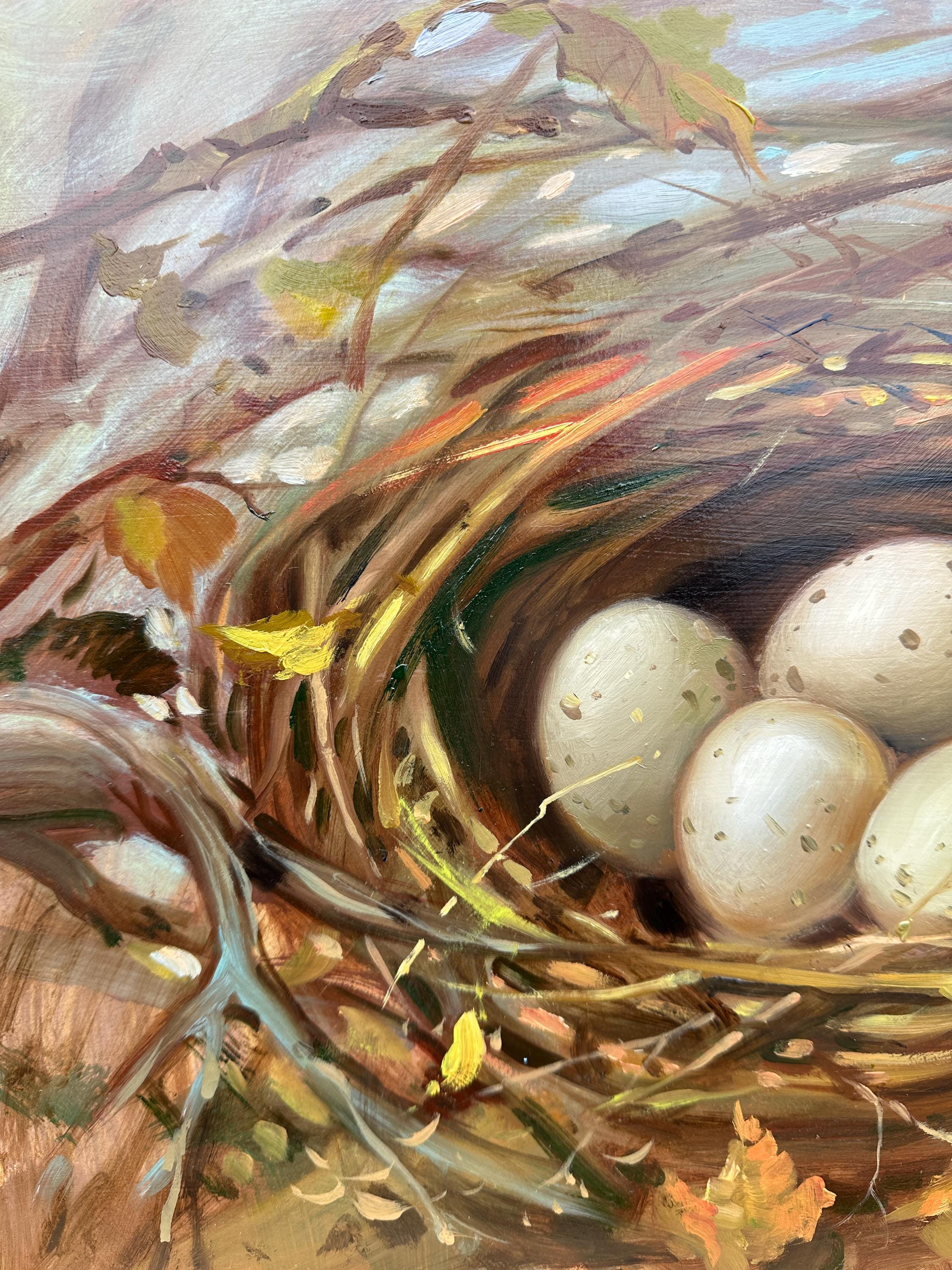 【P0号】【油彩】nest 原画 油絵 oilpainting ORIGINAL PAINTING, Vintage Realism, Oil Painting, Impressionism