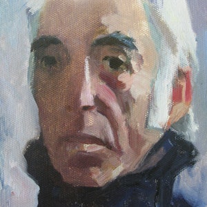PINTURA ORIGINAL VINTAGE, pintura al óleo, realismo socialista, género, retrato, retrato masculino, anciano, 1981, artista A. Zhegunov