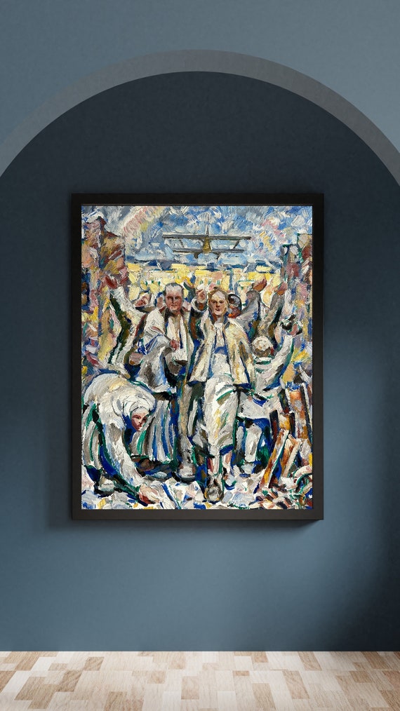 人形の絵画油彩油絵作者不明アート額縁入りインテリア/K-2