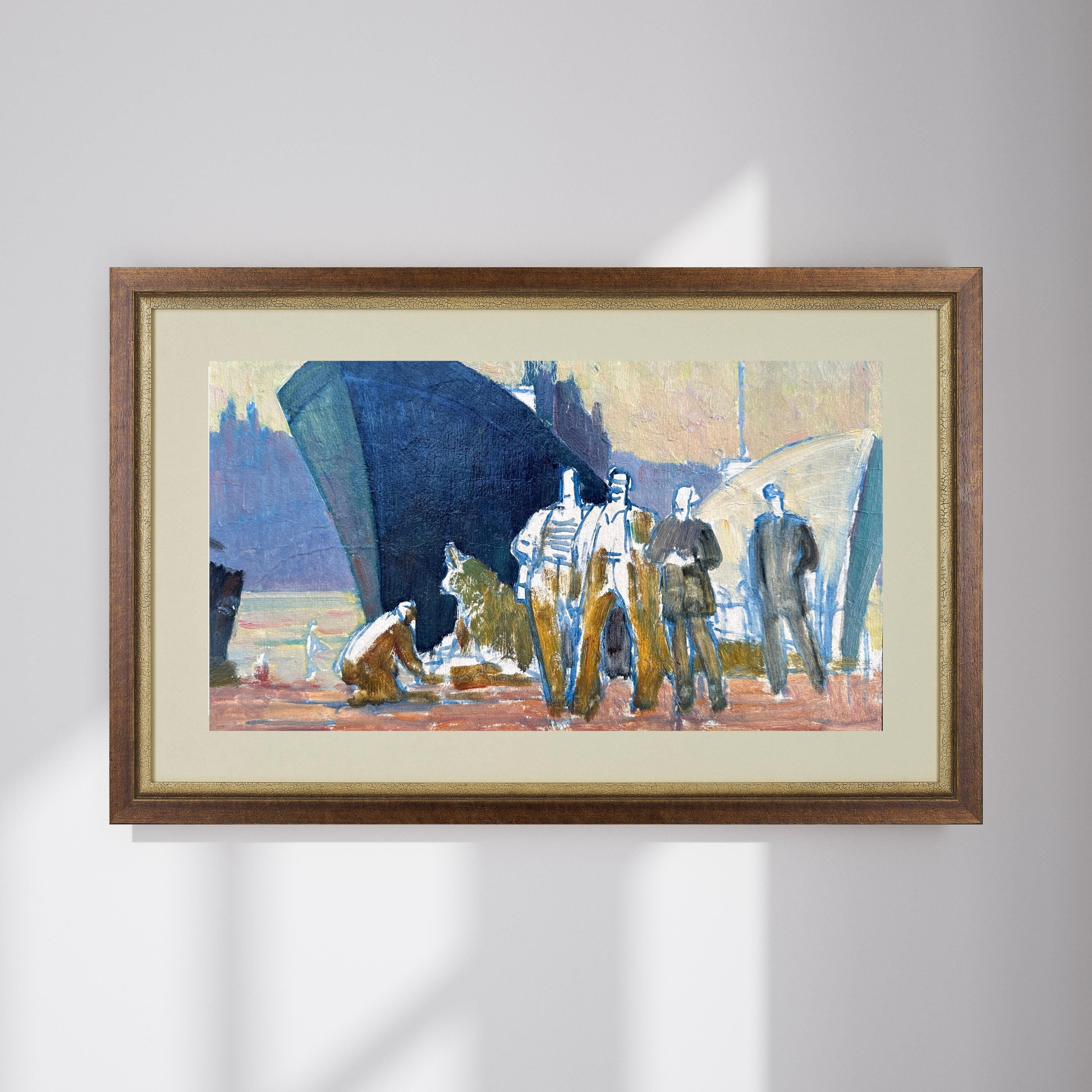 ヴィンテージ絵画、社会主義リアリズム、スケッチ、絵画のスケッチ