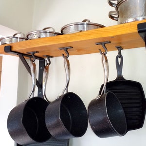 Wall Mount Pot Rack Cast Iron Pot Rack Pot and Pan Rack | Etsy