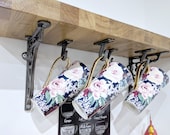 Set of 6 Cup Mug hook Vintage Style hanger shelf bracket cast iron hanging hooks