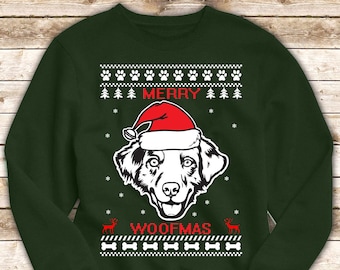 australian shepherd christmas sweater