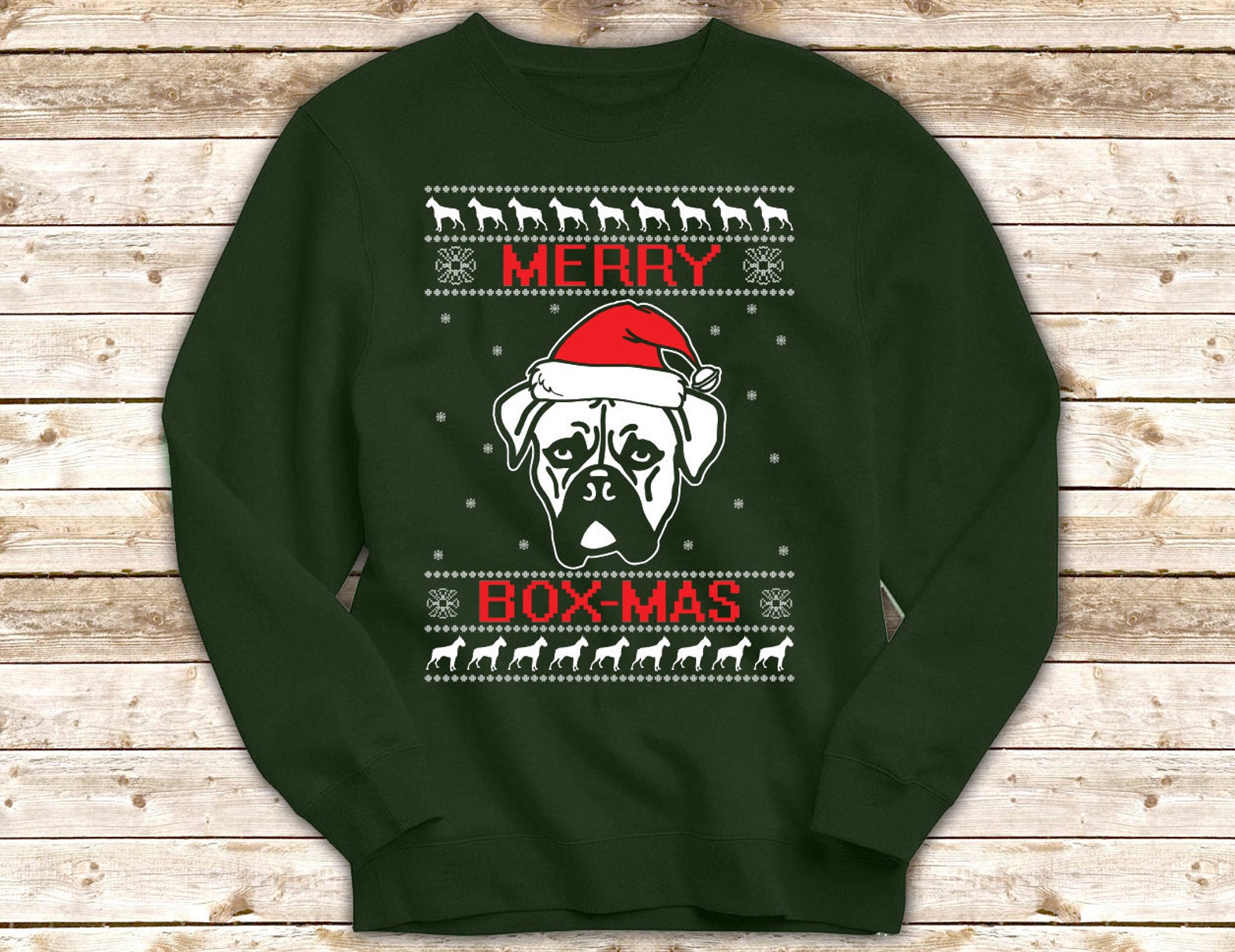 Boxer dog christmas sweatshirt boxer dog christmas sweater Etsy