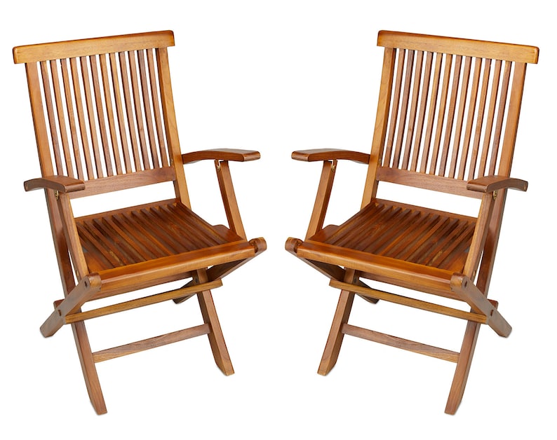 Teak Folding Arm Chair Outdoor Indoor 2 Piece Set Fully Denmark Teak Folding Arm Chair Outdoor Indoor 2, Outdoor Patio Furniture Fully Assembled
