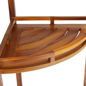 Teak Corner Shower Shelf, 3 Tier, 14Wx14Lx39.5H inches, Fully Assembled, The OM image 7