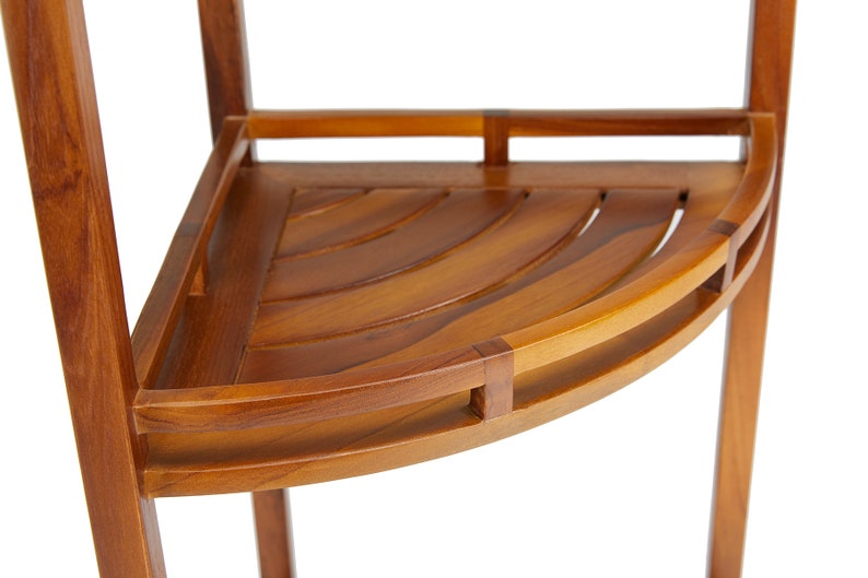 Teak Corner Shower Shelf, 3 Tier, 14Wx14Lx39.5H inches, Fully Assembled, The OM image 7