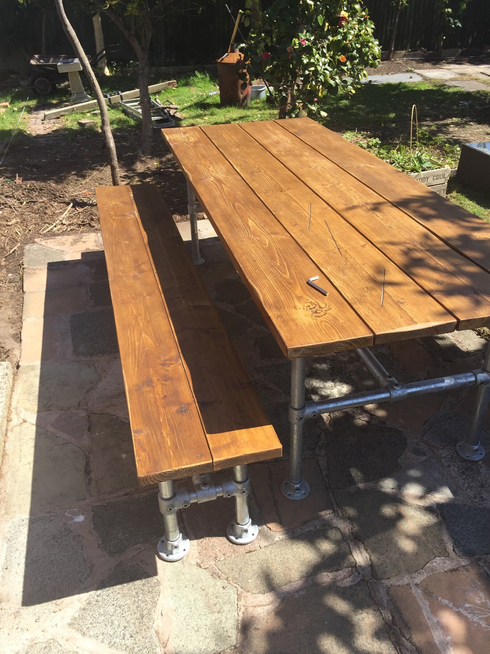 Industrial Garden Table and Benches scaffold Board Design Etsy UK