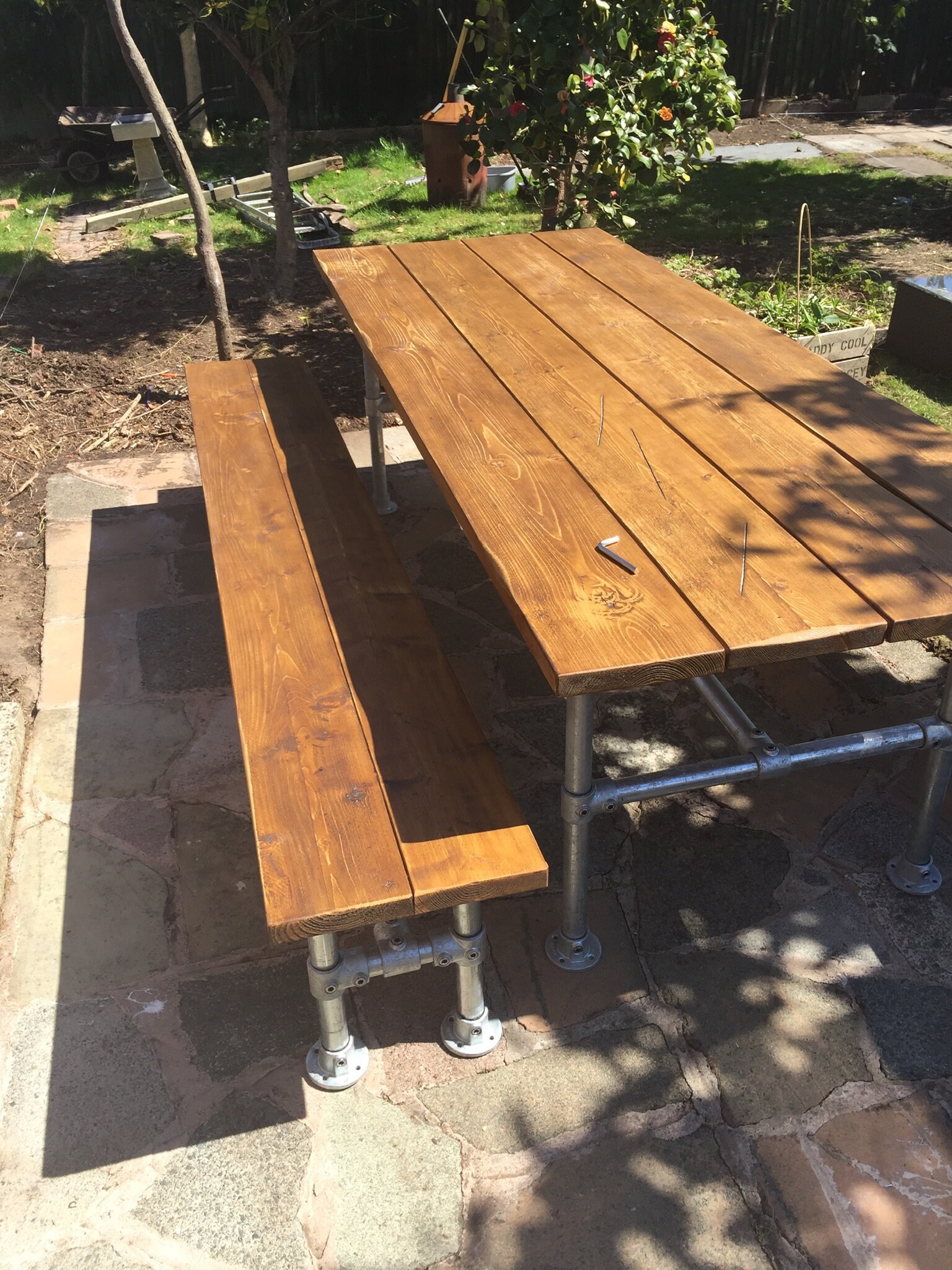 Industrial Garden Table and Benches scaffold Board Design Etsy UK