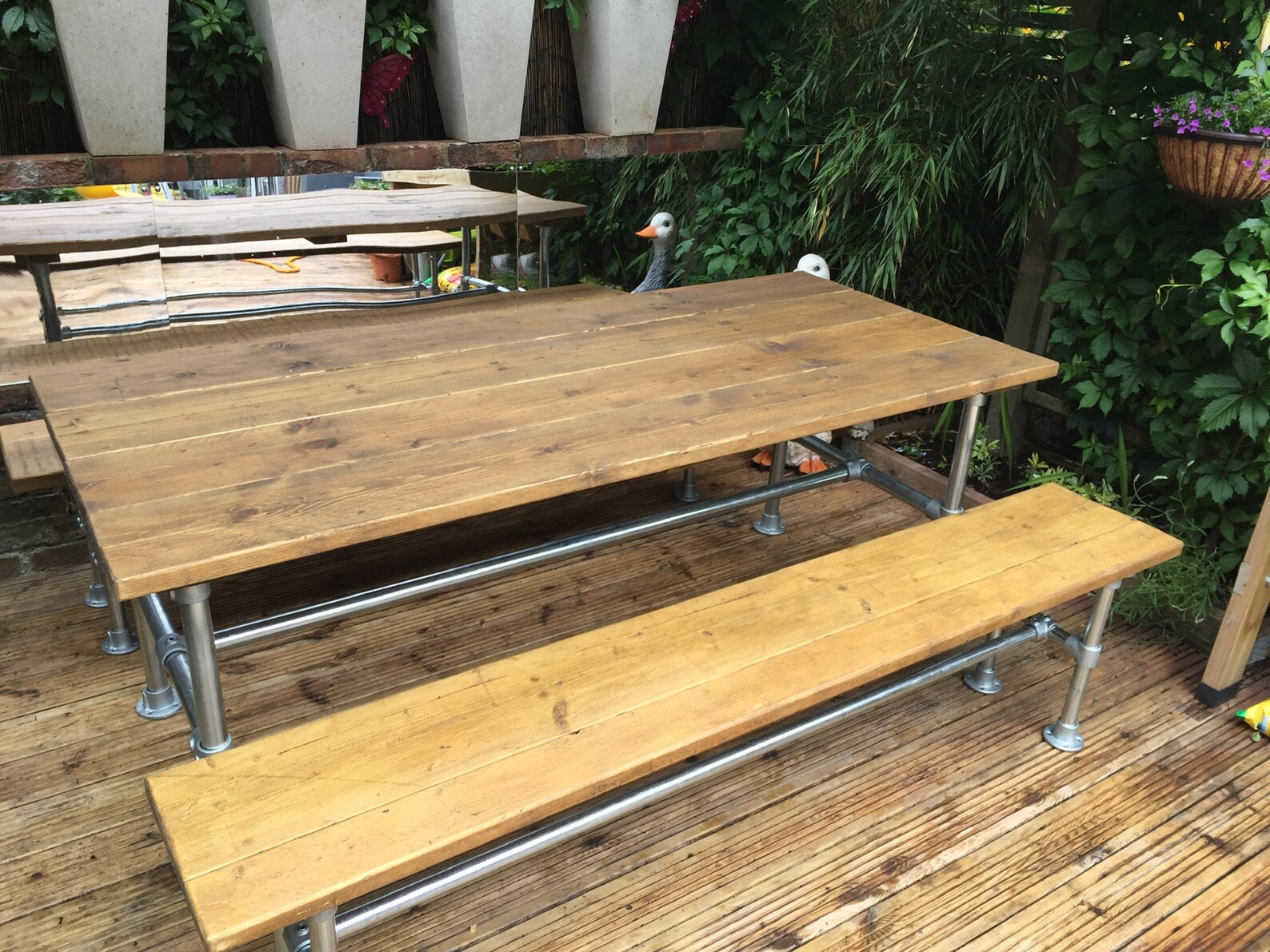 Industrial Garden Table and Benches scaffold Board Design Etsy UK