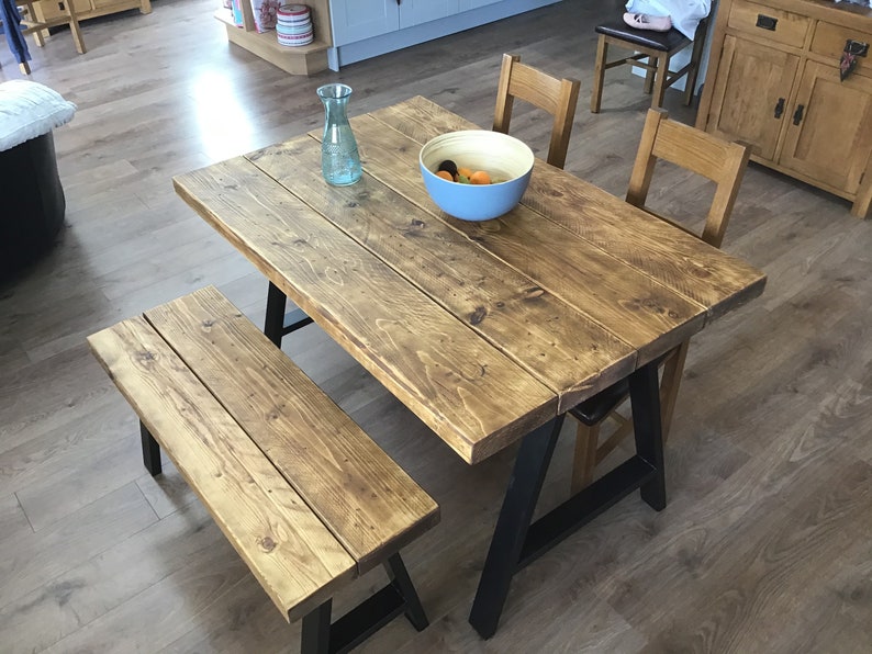 Chunky Industrial Rustic Scaffold Board Kitchen Table and Etsy