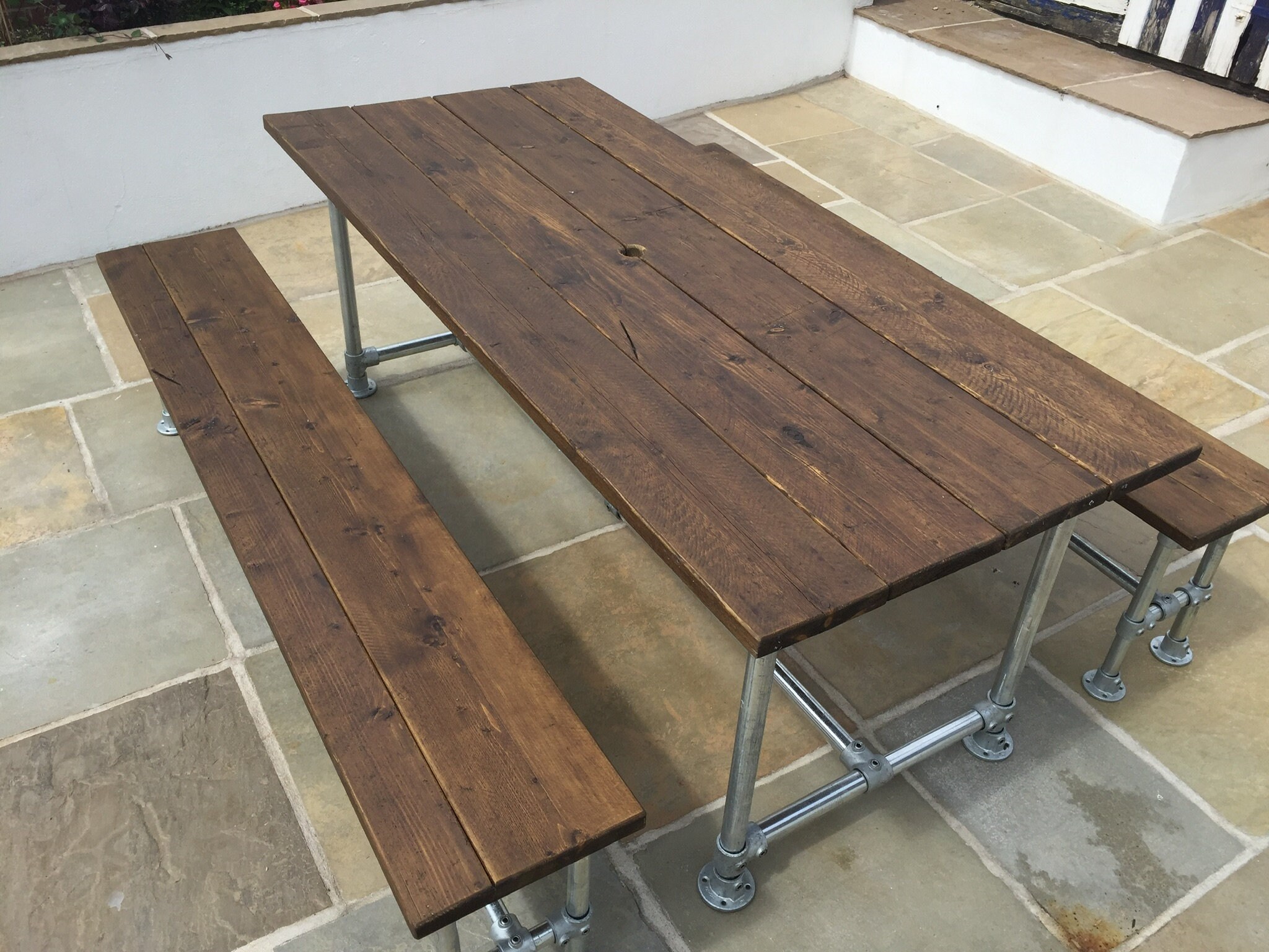 Industrial Garden Table and Benches scaffold Board Design Etsy UK
