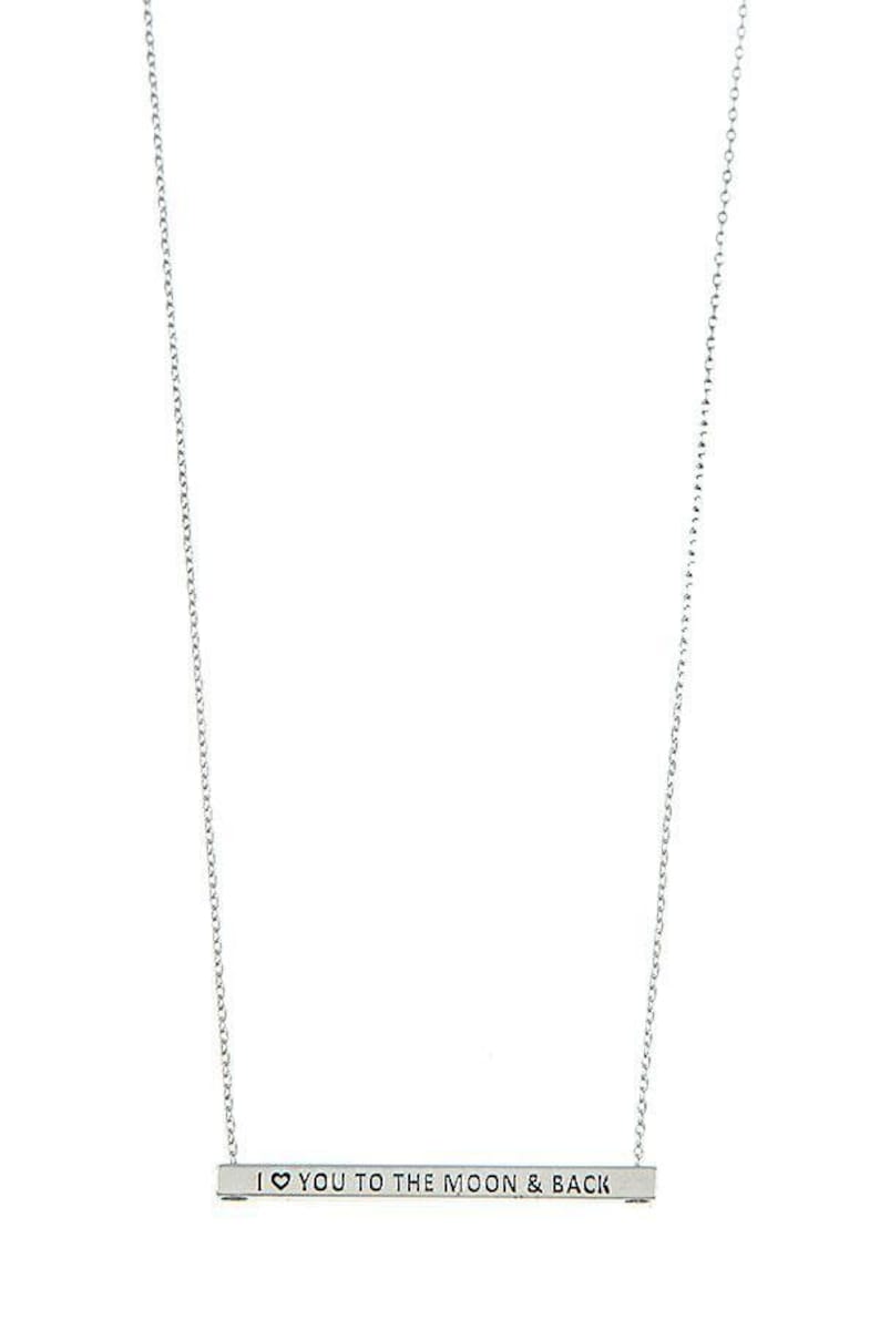 I Love You To The Moon And Back Bar Necklace Gifts foreveryone