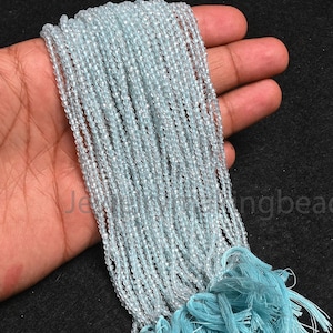 Excellent Quality Blue Topaz Beads, 2.5mm Small Faceted Blue Topaz Beads, Rondelle Shape Strand, Healing Mini Crystal Beads, Micro Cut Beads