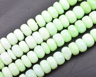 Amazing Green Parrot Opal Smooth Rondelle Gemstone Beads,18Strand,8-8.5 mm Parrot Opal Rondelle Necklace Beads Jewelry Making Christmas