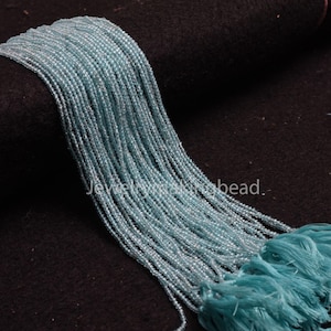 2mm Sky Blue Apatite Rondelle Beads – Micro Cut Faceted Gemstone Strand, Small Loose Blue Apatite Beads for DIY Jewelry