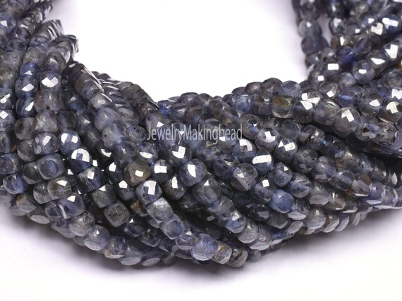 AAA Quality Natural Iolite Faceted Beads Loose Rondelle Gemstone Strand 13" A AAA Quality Natural Iolite Faceted Beads Loose Rondelle Gemstone Strand 13" A
