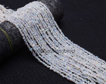 Cuentas de ópalo etíope AAA, pepitas blancas en bruto, fragmentos de cristal de 34 pulgadas.