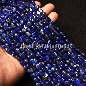 Beautiful Blue Lapis Lazuli Smooth Nuggets Beads, Natural Blue Lapis Plain Handmade, Beads 6-10 mm, Lapis Loose Gemstone Beads, Jewelry SALE