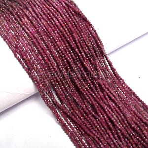 AAA Ruby Faceted Beads | 2mm Red Rondelle Strand