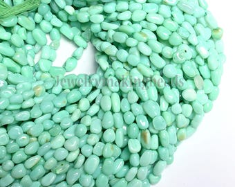 Mint Green Opal Nugget Beads – Tumble Gemstone Strand