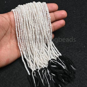 3.2mm Rainbow Moonstone Faceted Rondelle Beads – Natural Blue Fire Micro Cut Gemstone Beads, Loose Beads 12.5&quot; Strand for Jewelry Making