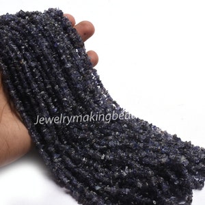 Natural Iolite Uncut Chip Gemstone Beads 34" Strand – Iolite Raw Rough Beads Uneven Tiny Nugget Gemstone Beads For Necklace & Jewelry Design