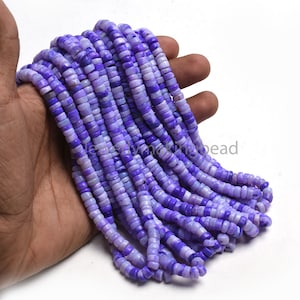 Feine Qualität Schattiert Lila Opal Glatte Heishi Reifen Form Perlen Handgemachte Lila Opal Reifen Form Edelstein Perlen Schlichte Opal Perlen Für Handwerk