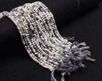 Dendrite Opal Beads: Smooth Round Gemstone, 13" Strand
