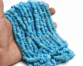 Blue Turquoise Howlite Uncut Chip Beads – Smooth Raw Uneven Nugget Polished Rough Bead, Jewelry