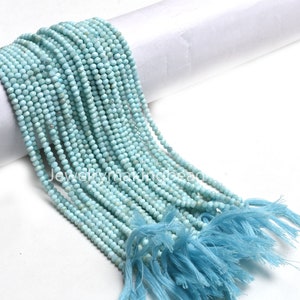 12.5&quot; Strand Natural Blue Larimar Faceted Jewelry Gemstone Beads Beautiful Larimar Rondelle Shape Beads Machine Cut Beads Necklace