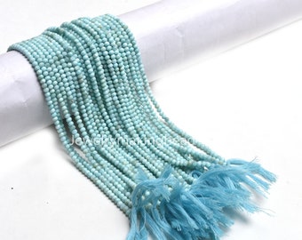 12.5&quot; Strand Natural Blue Larimar Faceted Jewelry Gemstone Beads Beautiful Larimar Rondelle Shape Beads Machine Cut Beads Necklace