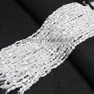 12.5&quot; Natural Rainbow Moonstone Nugget Beads – Smooth Handmade Uneven Pebbles Beads, Tumbled Loose Beads Strand DIY Jewelry Making