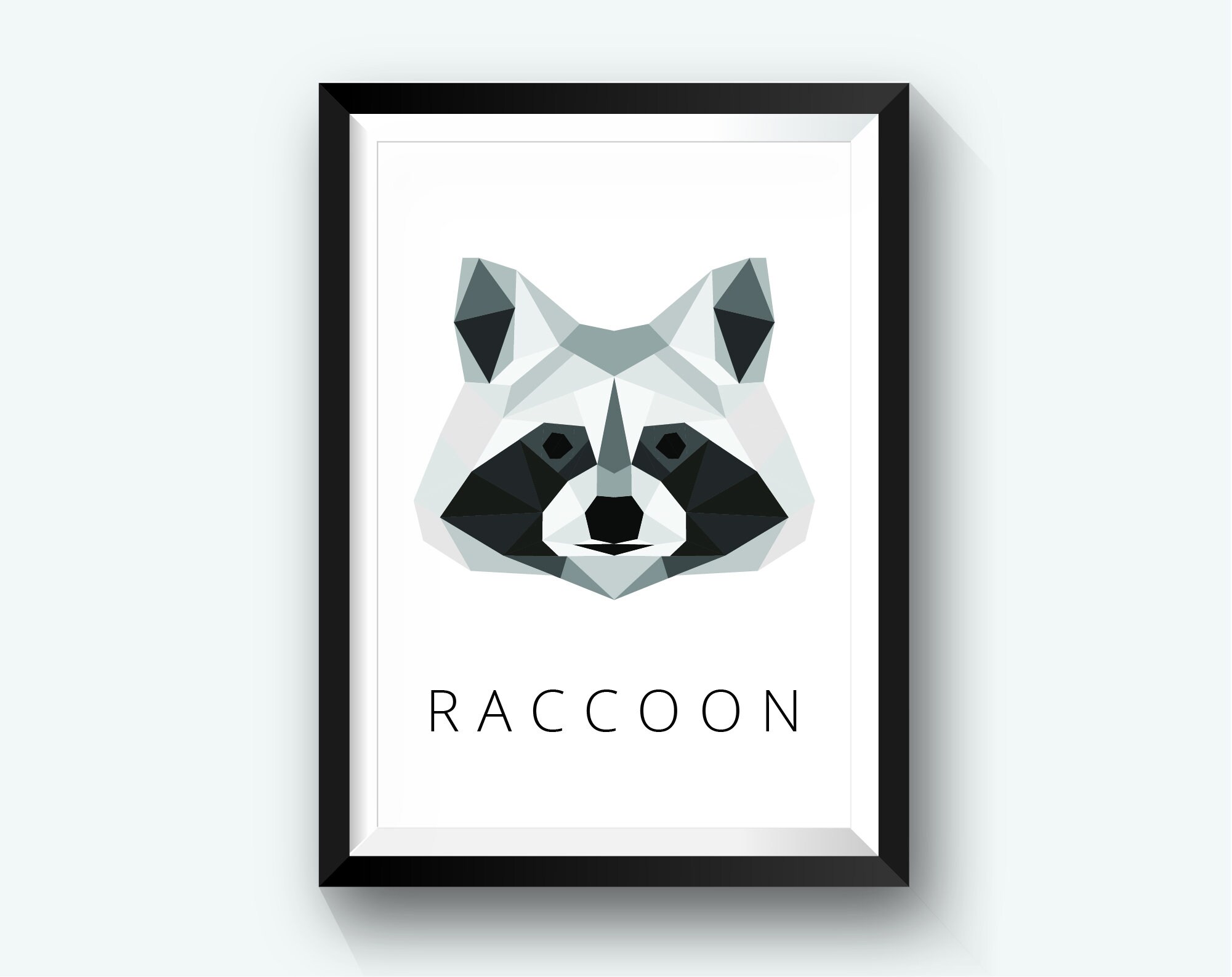 Geometric Raccoon Poster (instant Digital Download) - Etsy