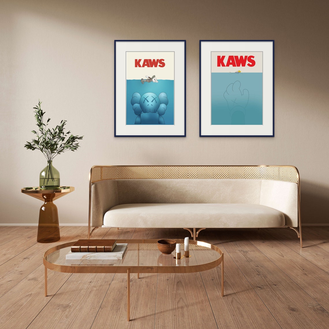 Set of 2 KAWS Posters Jaws Movie Poster DIGITAL DOWNLOAD Etsy