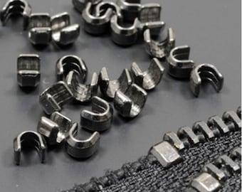 Spare STOPPERS for Sliders Pullers size #5 and #8 Top Blockades Black  Silver 10pcs