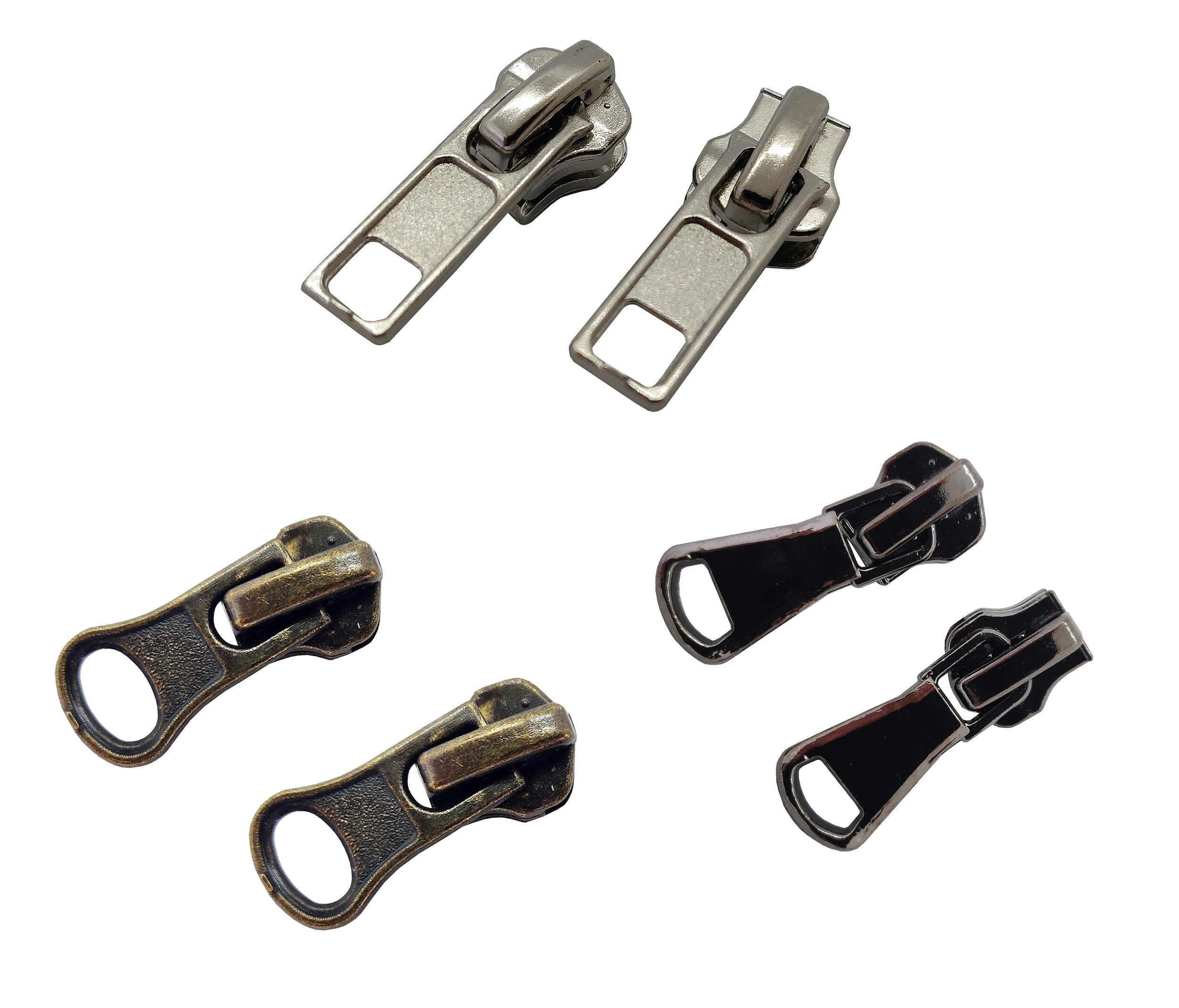 Zipper SLIDER For METAL Zip Size 5 Antique Silver Oxide Black Etsy