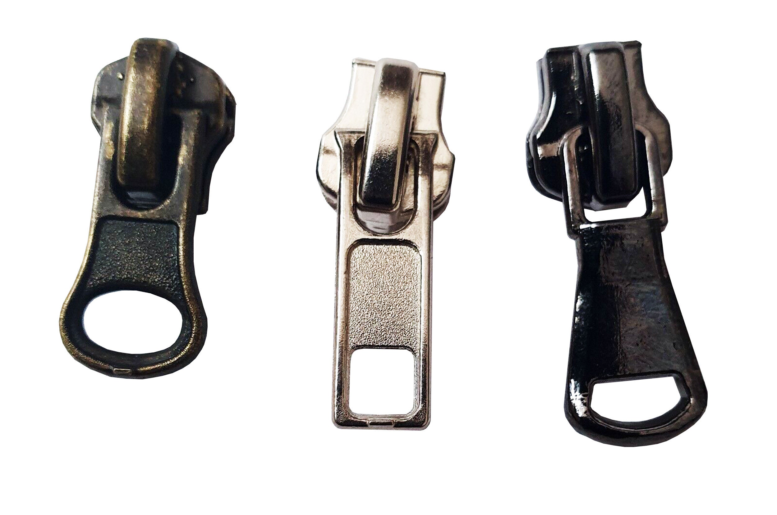 Zipper SLIDER For METAL Zip Size 5 Antique Silver Oxide Black Etsy