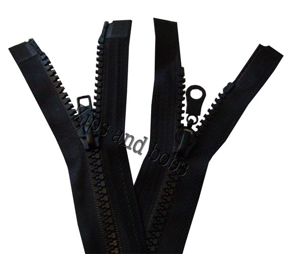 Chunky Zip #5 TWO WAY 80cm Slider 31.5/'/' Plastic Teeth Zipper Open End Black UK