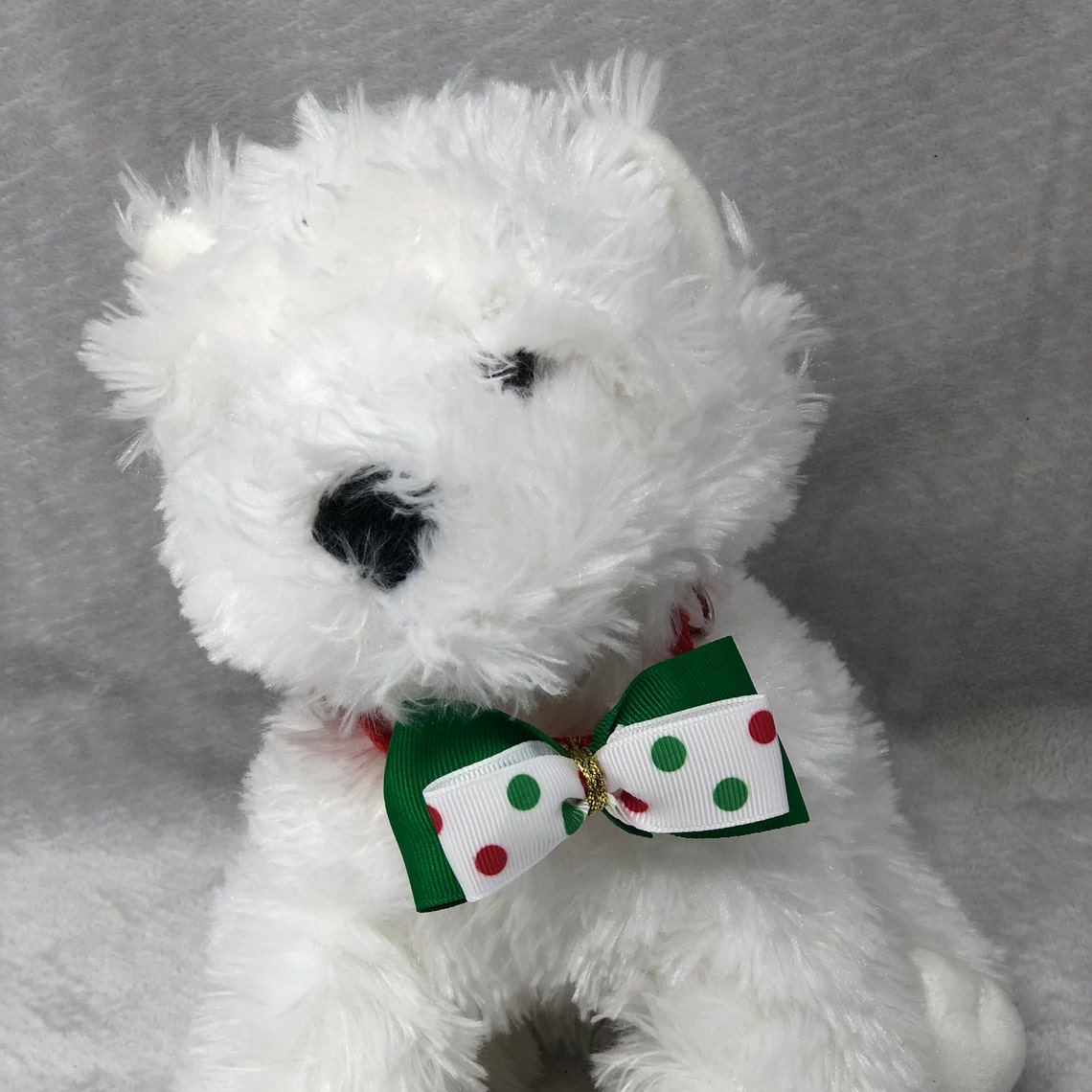 Dog Christmas Bow Holiday Bow Pet Bow Red & Green Dot Bow Etsy